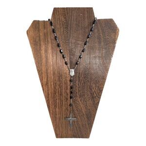 Religious antique French silver Christian catholic crucifix pendant cross Rosary